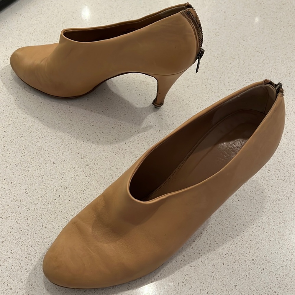J.Crew Italian leather booties in nude leather